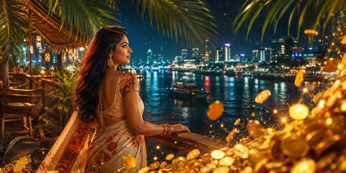 ক্যাসিনো স্লট মেশিন গেম খেলার দৃশ্য